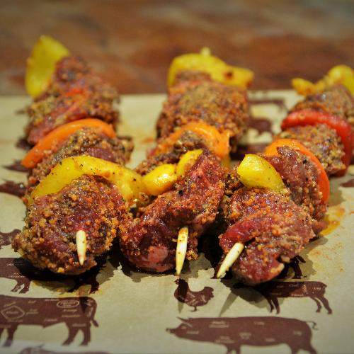 Peppered Fillet Steak Kebabs
